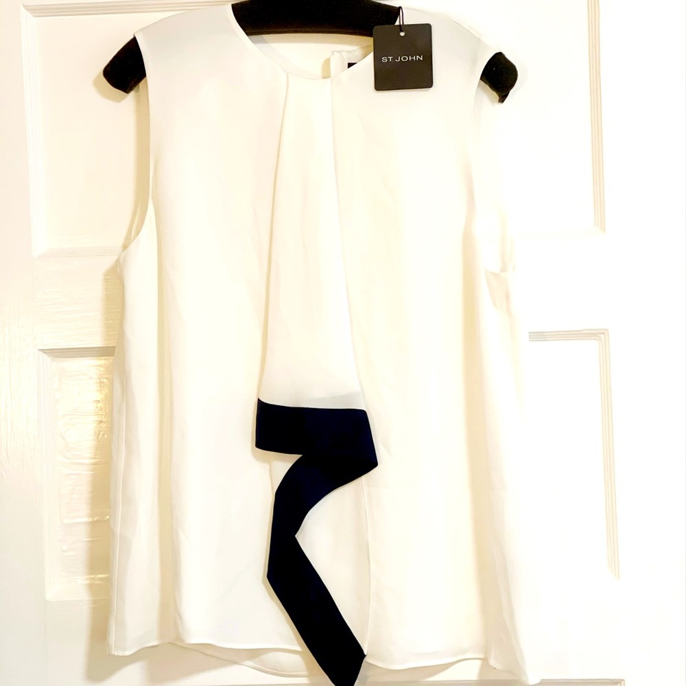 St. John Silk Georgette Sleeveless blouse